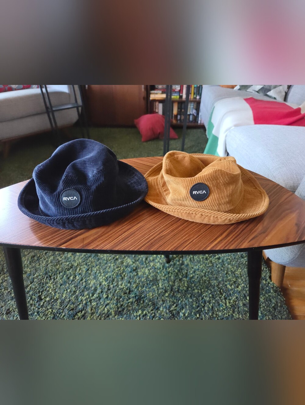 RVCA Corduroy Bucket Hat Duo - Black & Tan